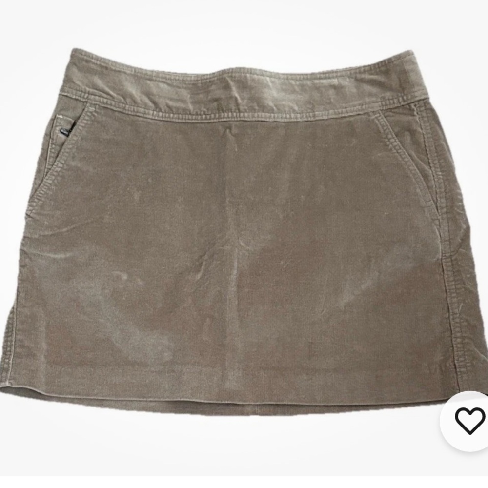 Banana Republic Classic Tan Corduroy Mini Skirt Size 12 Front Pkts
